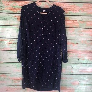 Old Navy Blue with Lilac dots casual dress large